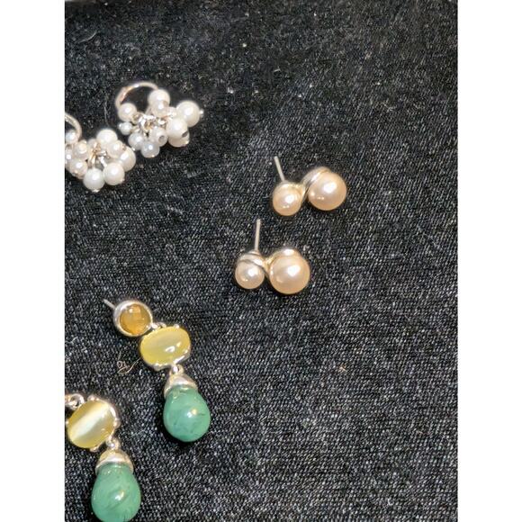 Ten Pair of Silver Tone Earring Jewelry Lot - Picture 8 of 9